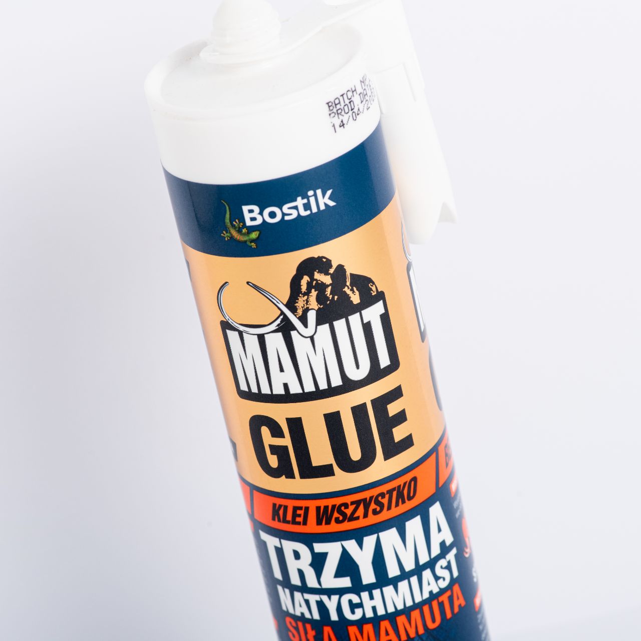 Etykieta na opakowaniu kleju Mamut Glue