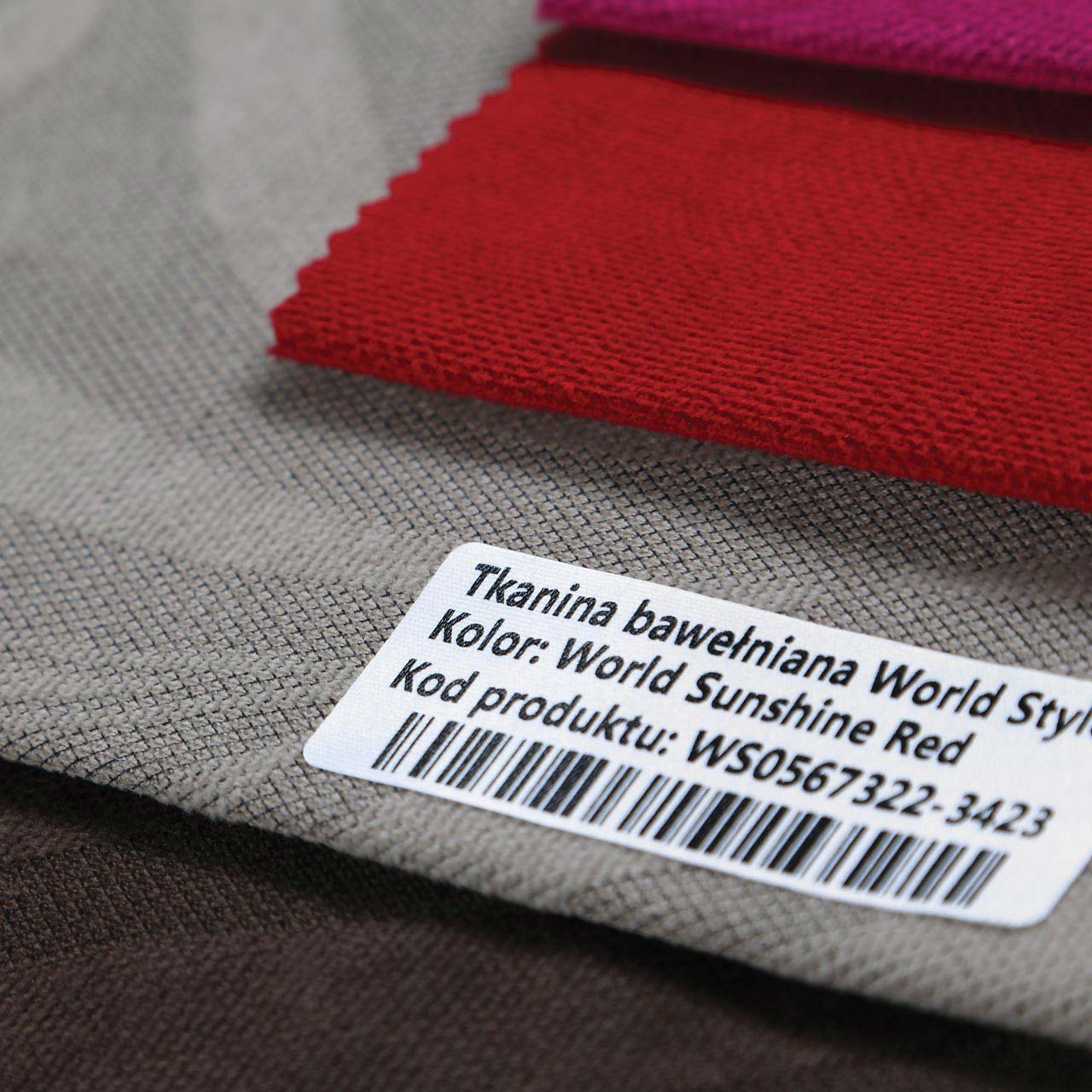 Etykieta tekstylna na tkaninę bawełnianą